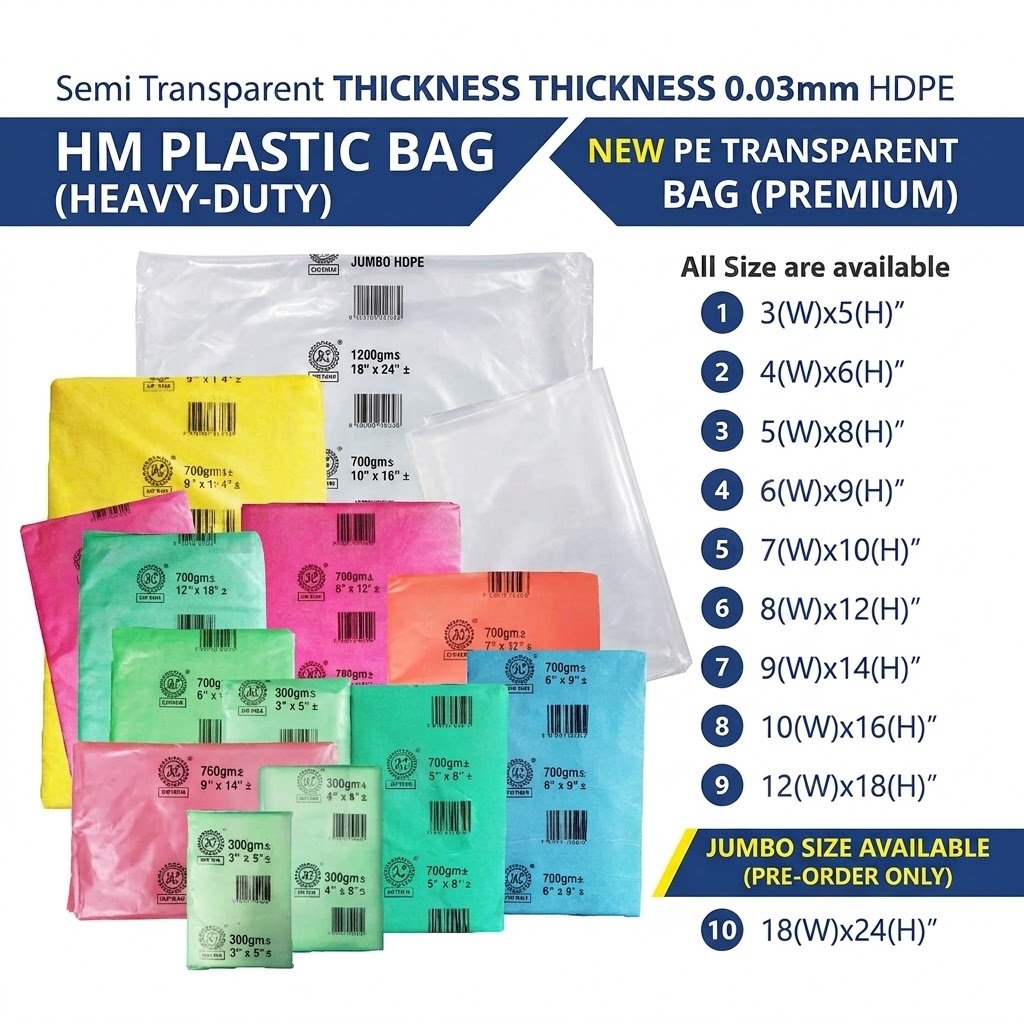 HM Plastic Bag 3″ × 5″